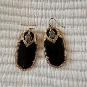 Kendra Scott Custom Design Drop Earrings - Black Stone